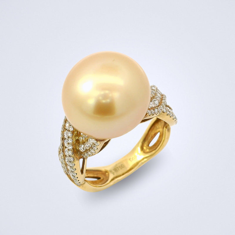 Gold Rush Pearl Diamond Ring - Benny's Gems Creations
