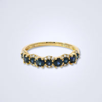 Golden Azure Sapphire Stack Ring - Benny's Gems Creations