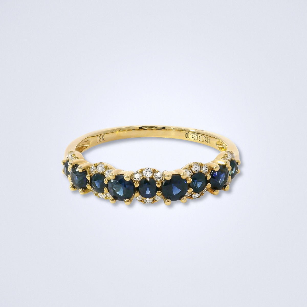 Golden Azure Sapphire Stack Ring - Benny's Gems Creations