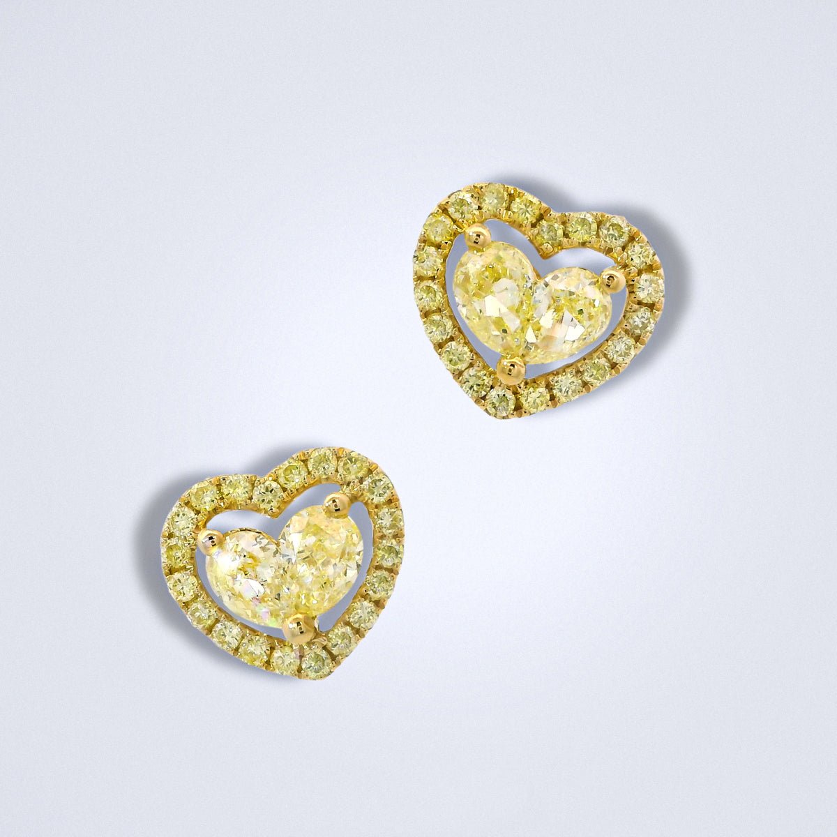 Golden Embrace Diamond Heart Stud Earrings - Benny's Gems Creations