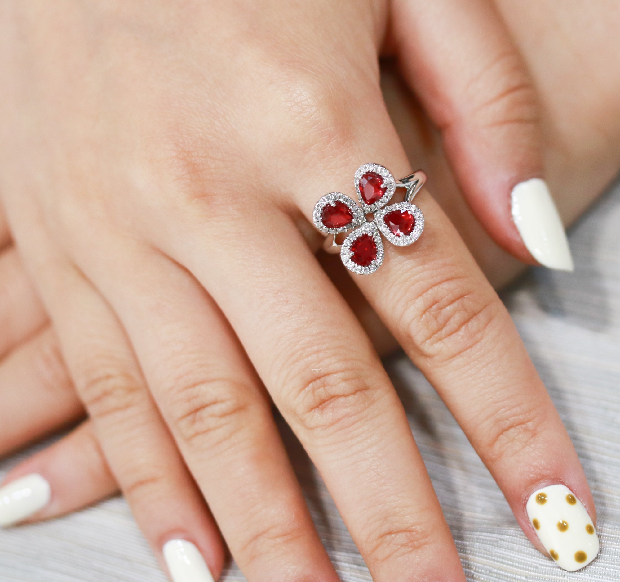 Graceful Unheated Ruby Diamond Ring - Benny's Gems Creations