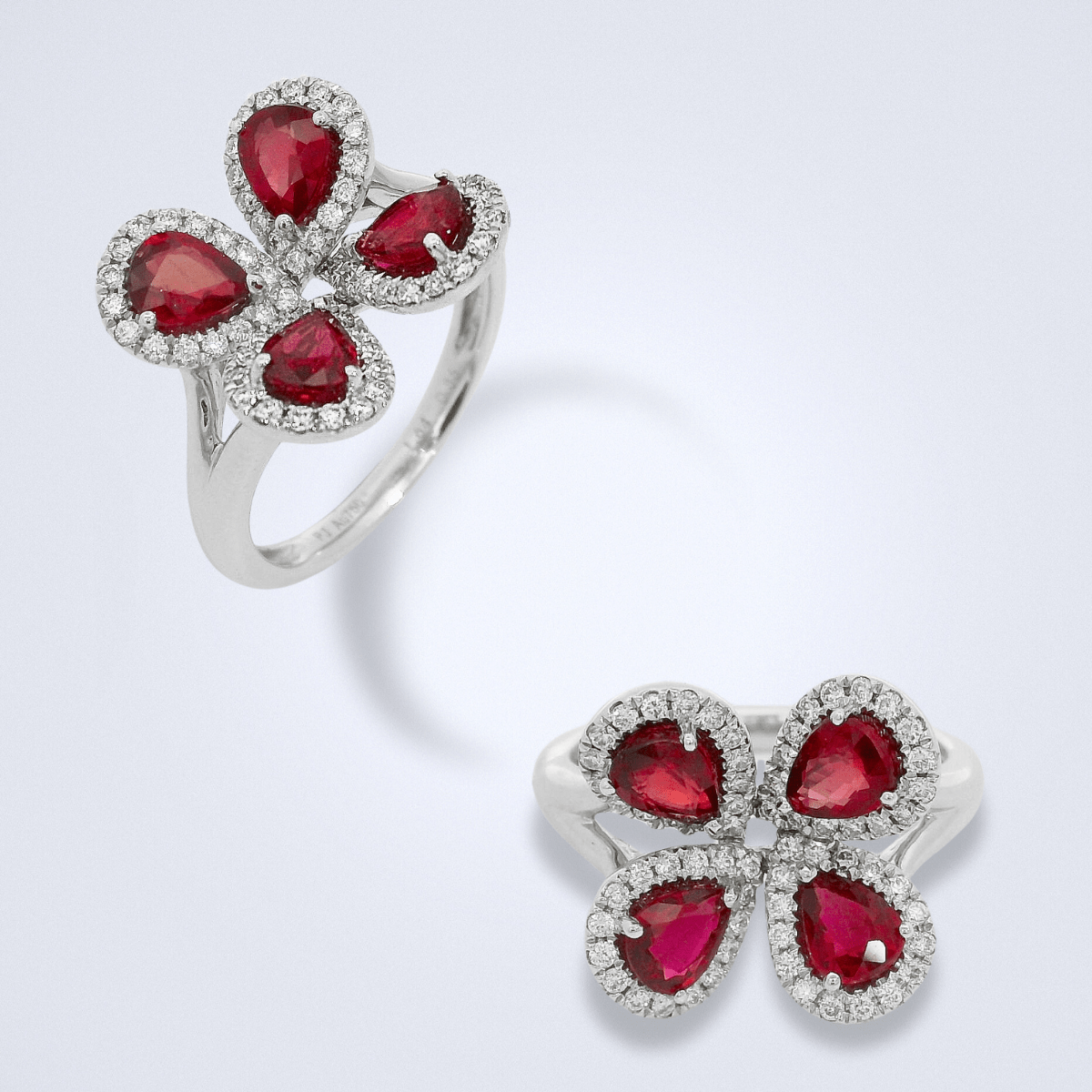 Graceful Unheated Ruby Diamond Ring - Benny's Gems Creations