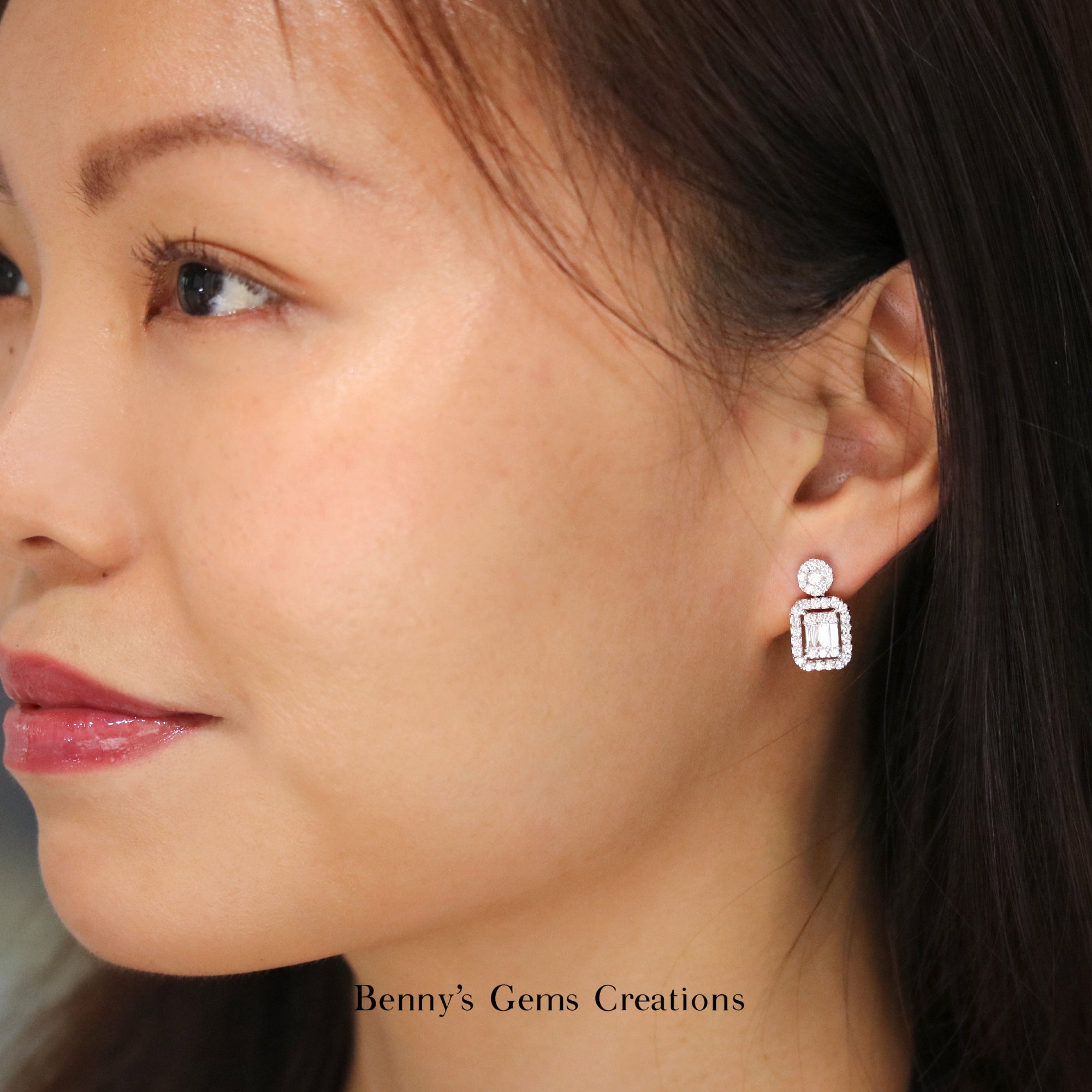 Gracious Diamond Earring Studs - Benny's Gems Creations
