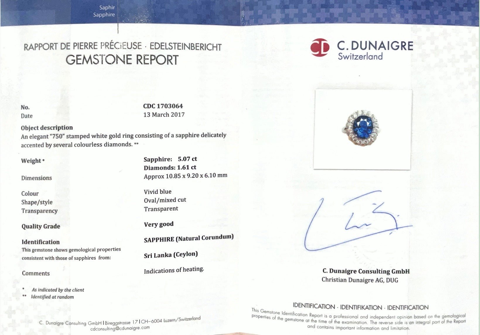 Grand Halo Sapphire Diamond Ring - Benny's Gems Creations