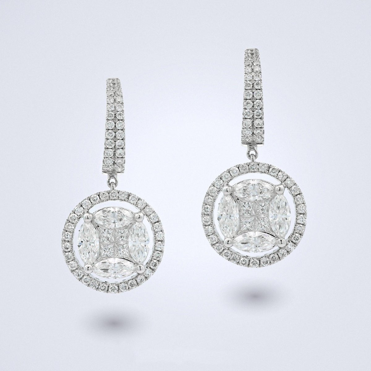 Grande Lumière Illusion Diamond Earrings - Benny's Gems Creations