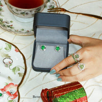 Green Glimmer Cushion Diamond Ring - Benny's Gems Creations