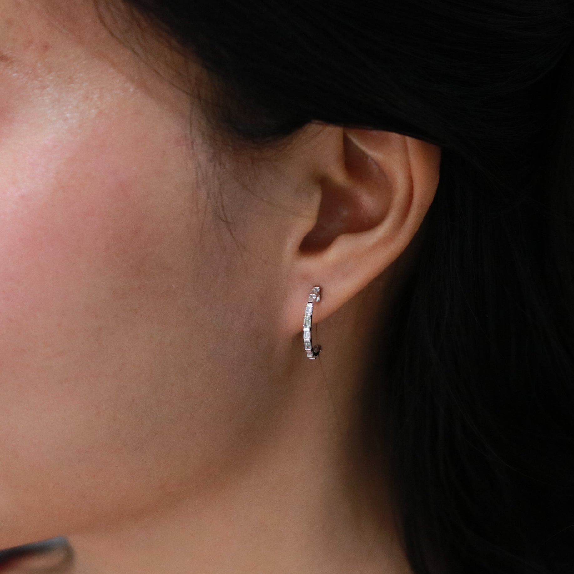 Half Loops Baguette Diamond Earrings - Benny's Gems Creations