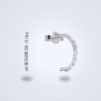 Half Loops Baguette Diamond Earrings - Benny's Gems Creations