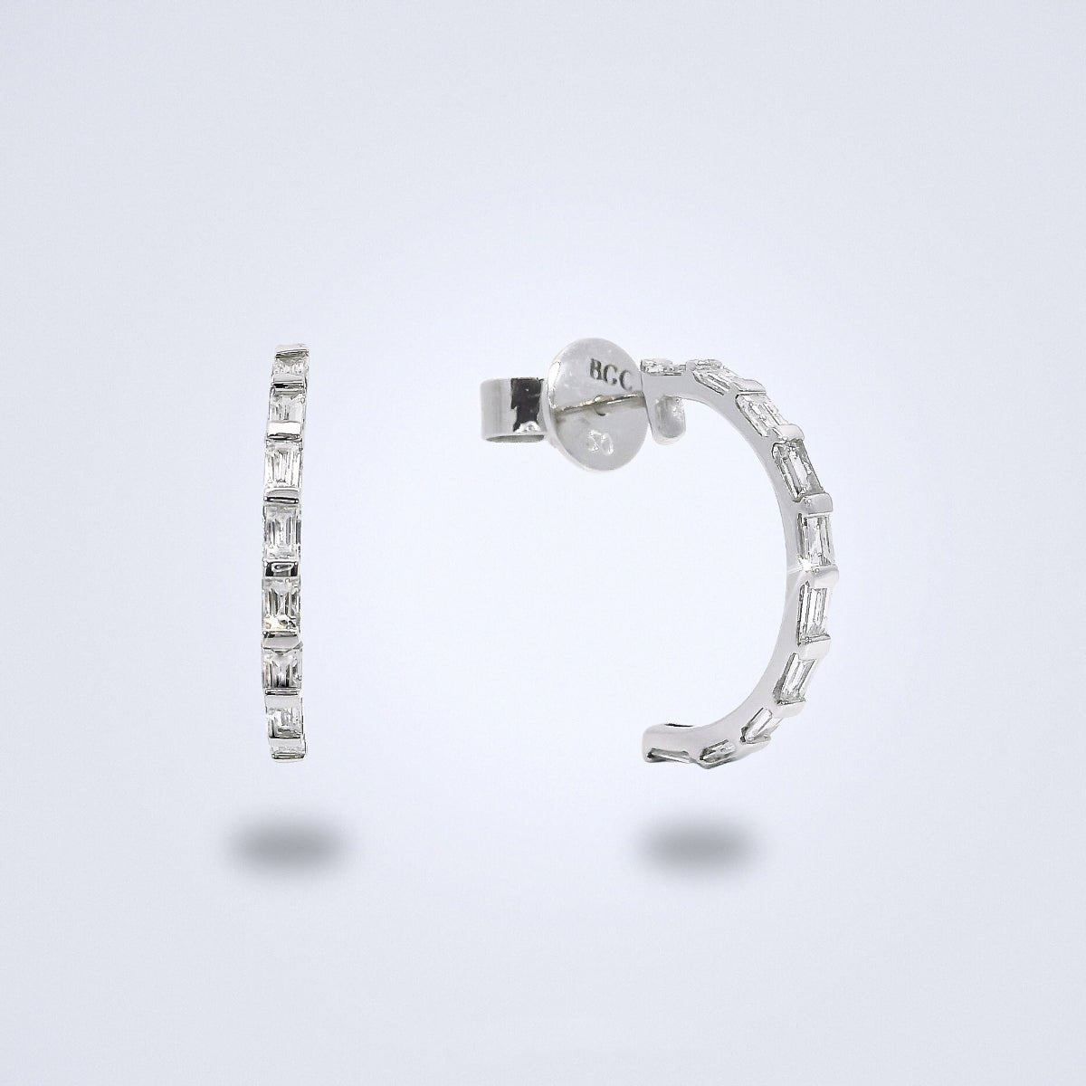 Half Loops Baguette Diamond Earrings - Benny's Gems Creations