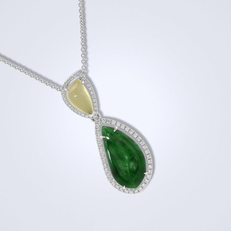 Harmonious Jadeite Diamond Pendant - Benny's Gems Creations