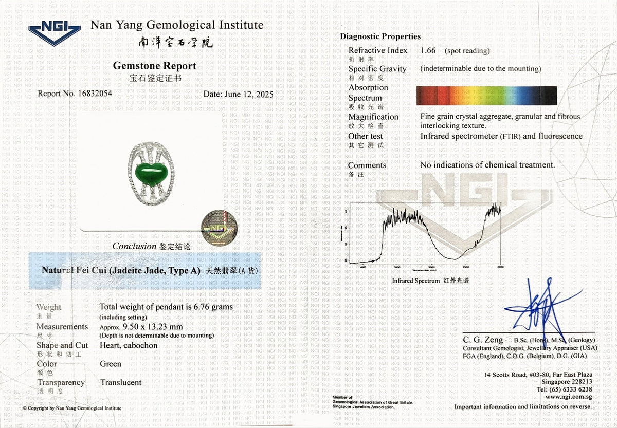 Heart Jade Cabochon Pendant - Benny's Gems Creations