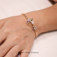 Honeycomb & Bee Sapphire Bangle - Benny's Gems Creations