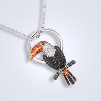 Hornbill Sapphire Diamond Convertible Ring Pendant - Benny's Gems Creations