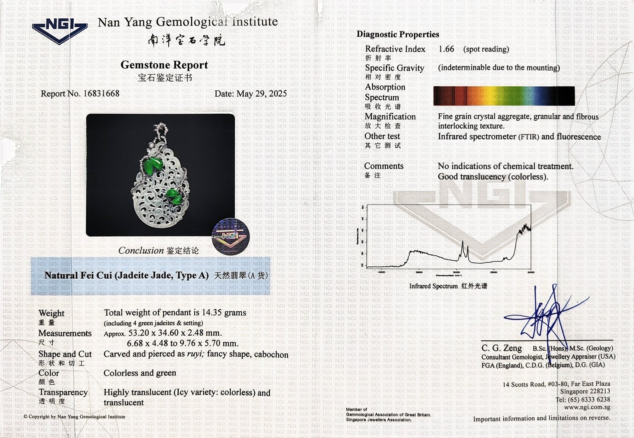 Icy Jade Pendant - Benny's Gems Creations