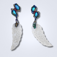 Icy Jadeite Opal Earrings - Benny's Gems Creations