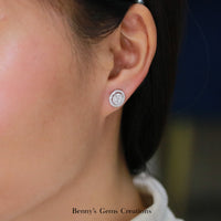 Illusion Oval White Gold Diamond Earrings - Benny's Gems Creations