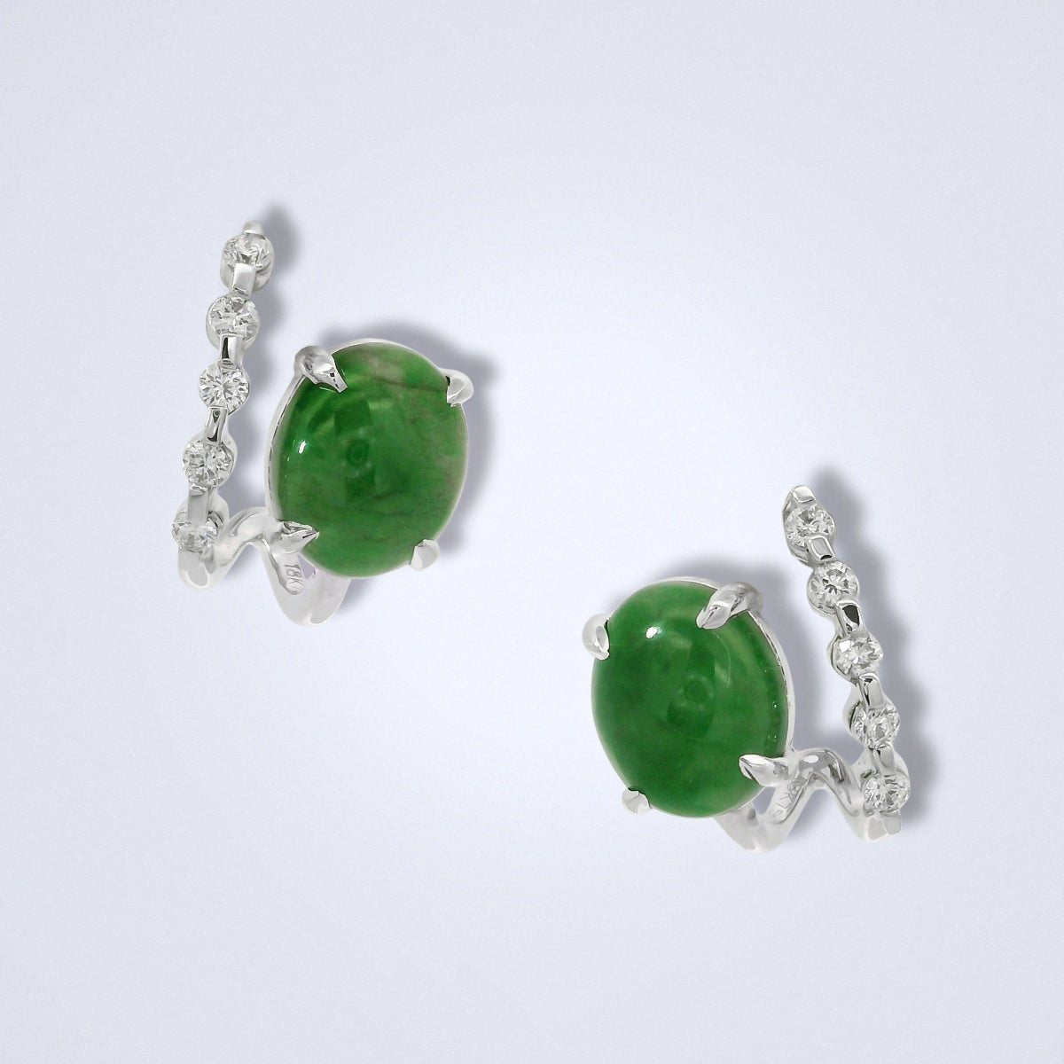 Jadeite Diamond Drop Earrings - Benny's Gems Creations