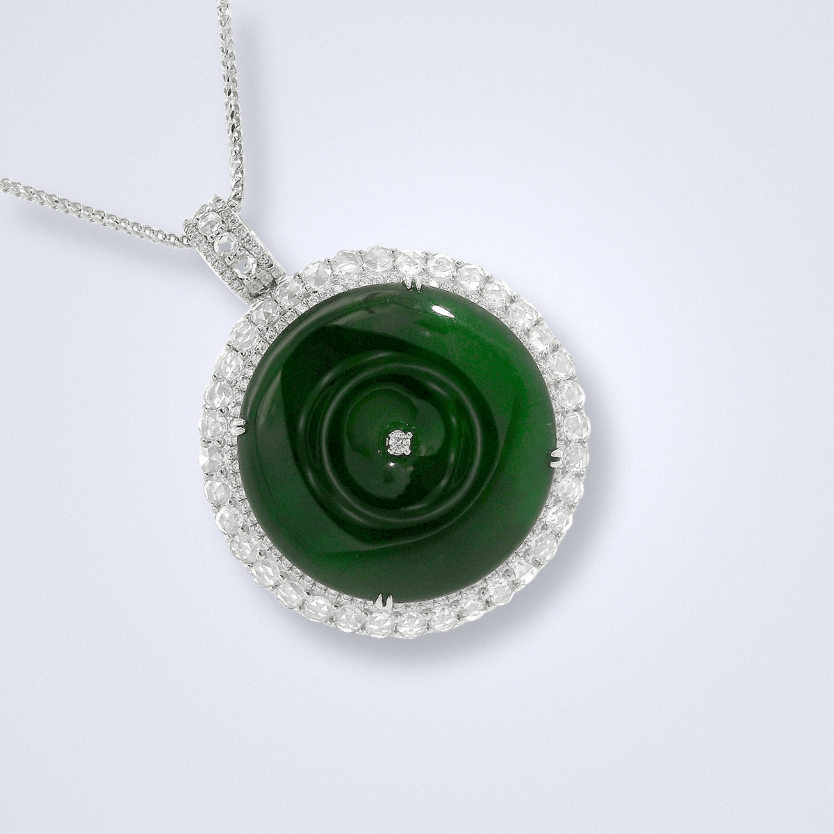 Jadeite Diamond Pendant - Benny's Gems Creations