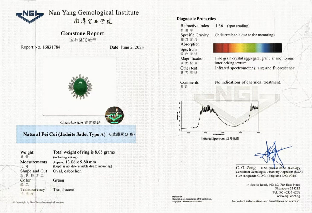 Jadeite Diamond Ring - Benny's Gems Creations