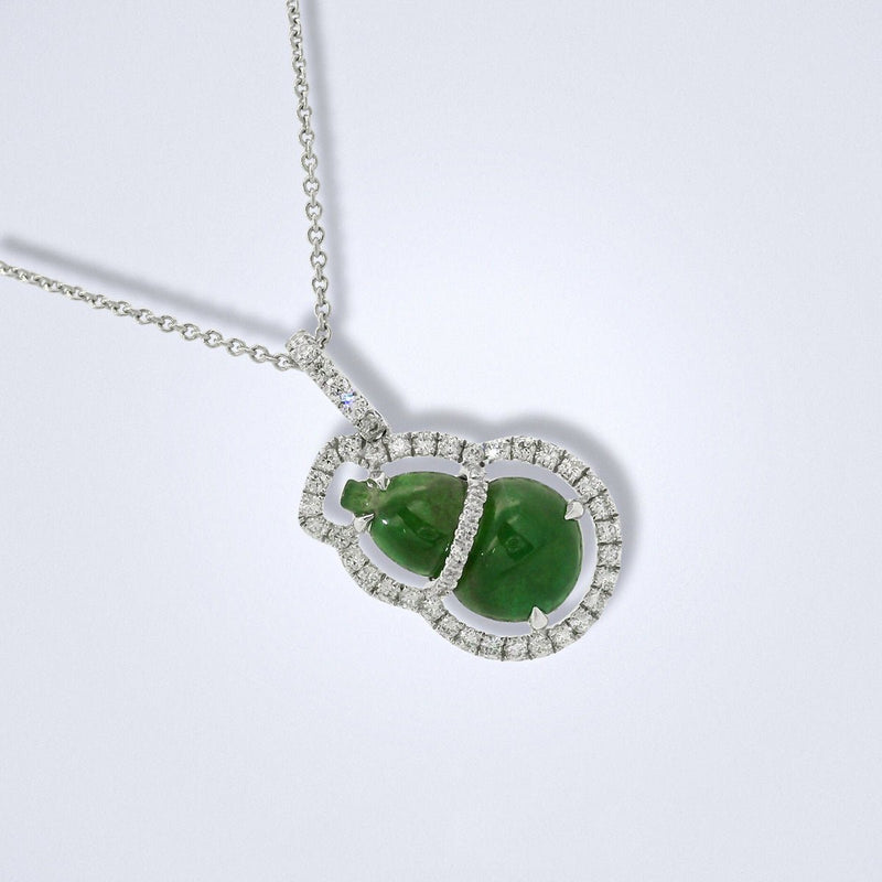 Jadeite Hulu Diamond Pendant - Benny's Gems Creations