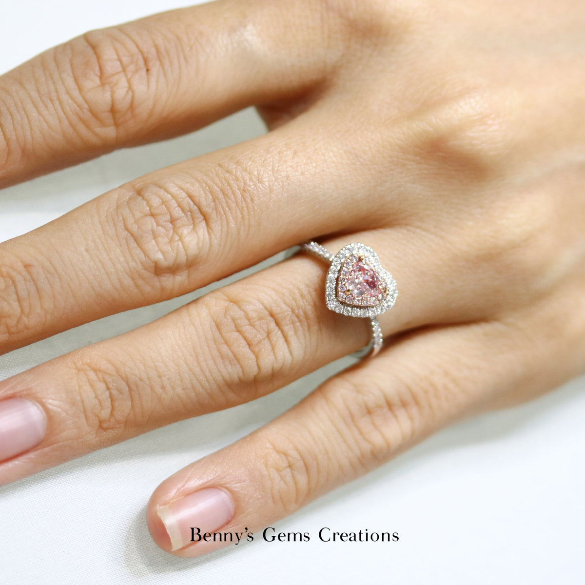 Lady Amour Pink Heart Diamond Ring - Benny's Gems Creations