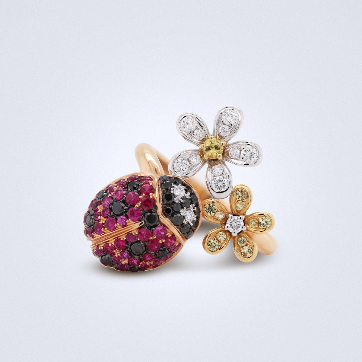 Ladybug Sapphire Diamond Ring - Benny's Gems Creations