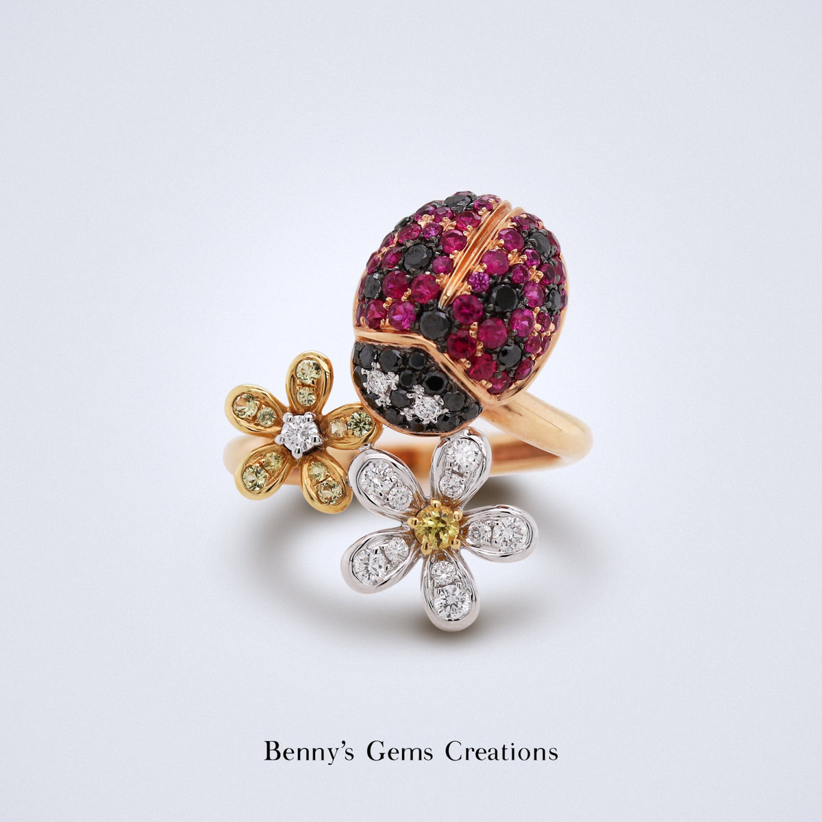 Ladybug Sapphire Diamond Ring - Benny's Gems Creations