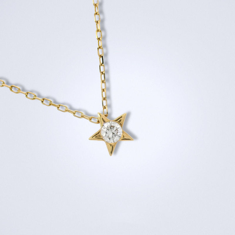 Little Golden Star Diamond Necklace - Benny's Gems Creations