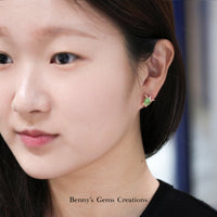 Little Tsavorite Turtle Star Studs - Benny's Gems Creations