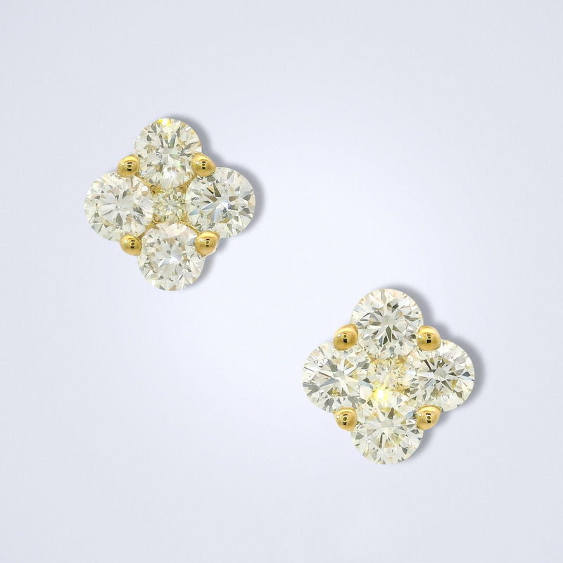 Lucky Clover Yellow Diamond Earrings - Benny's Gems Creations