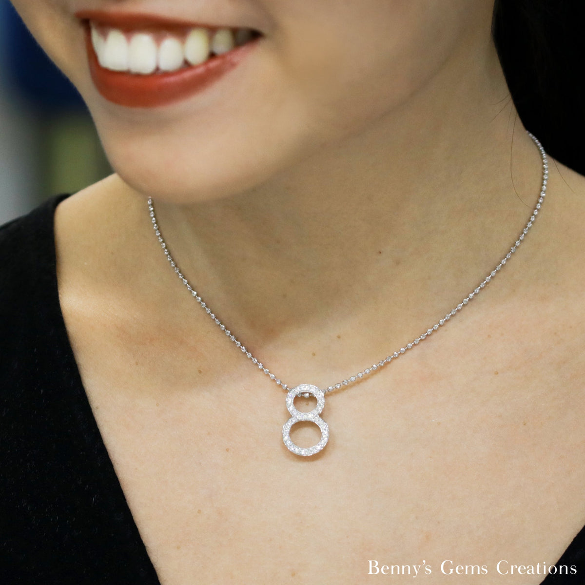 Lucky Number 8 Diamond Pendant - Benny's Gems Creations
