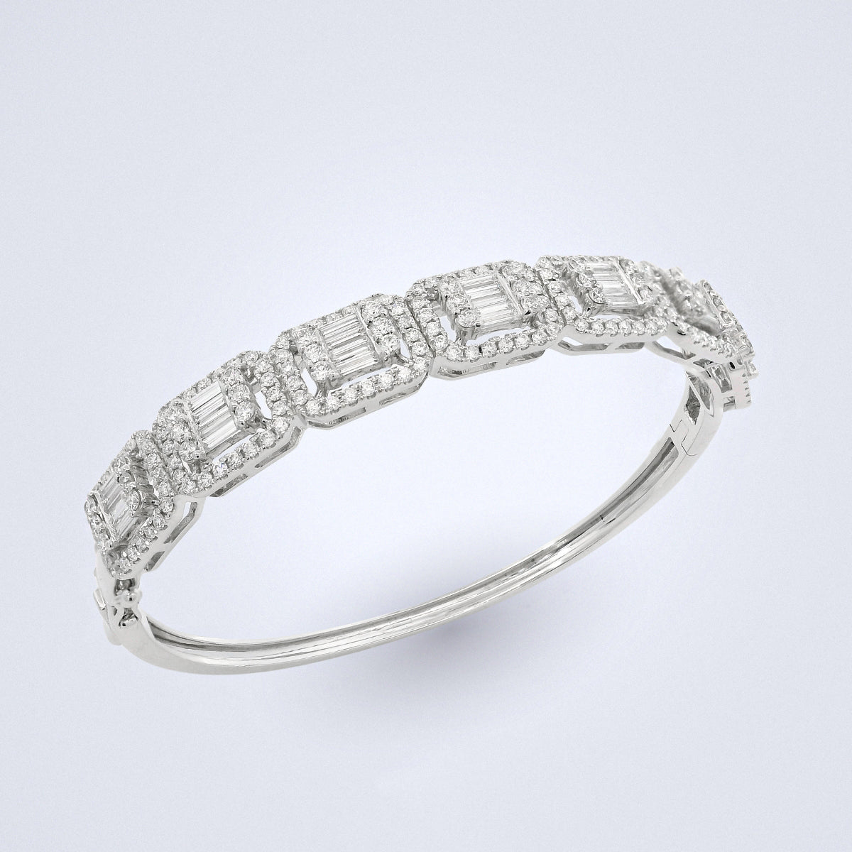 Lumière Baguette Diamond Bangle - Benny's Gems Creations