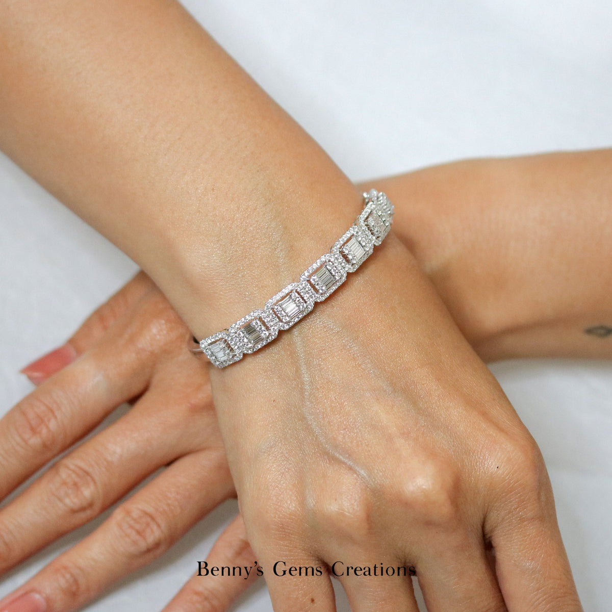 Lumière Baguette Diamond Bangle - Benny's Gems Creations