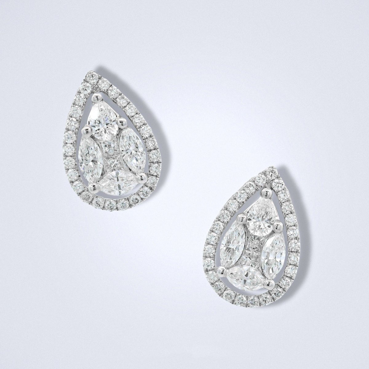 Lumière Pear Diamond Stud Earrings - Benny's Gems Creations