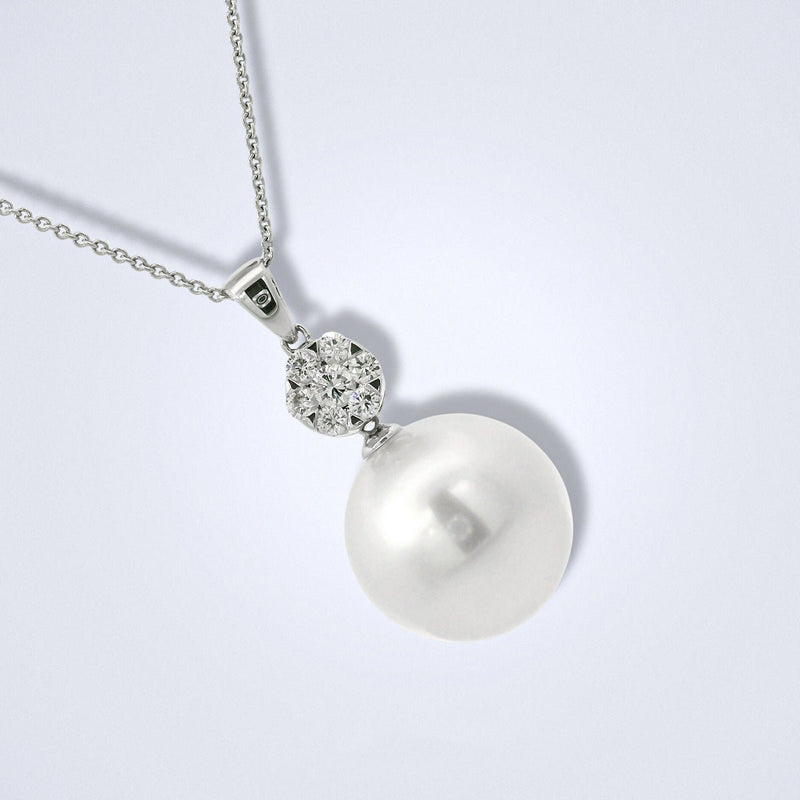 Lumière Pearl Diamond Pendant - Benny's Gems Creations