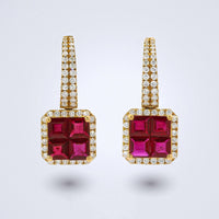 Luminous Ruby Diamond Earrings - Benny's Gems Creations