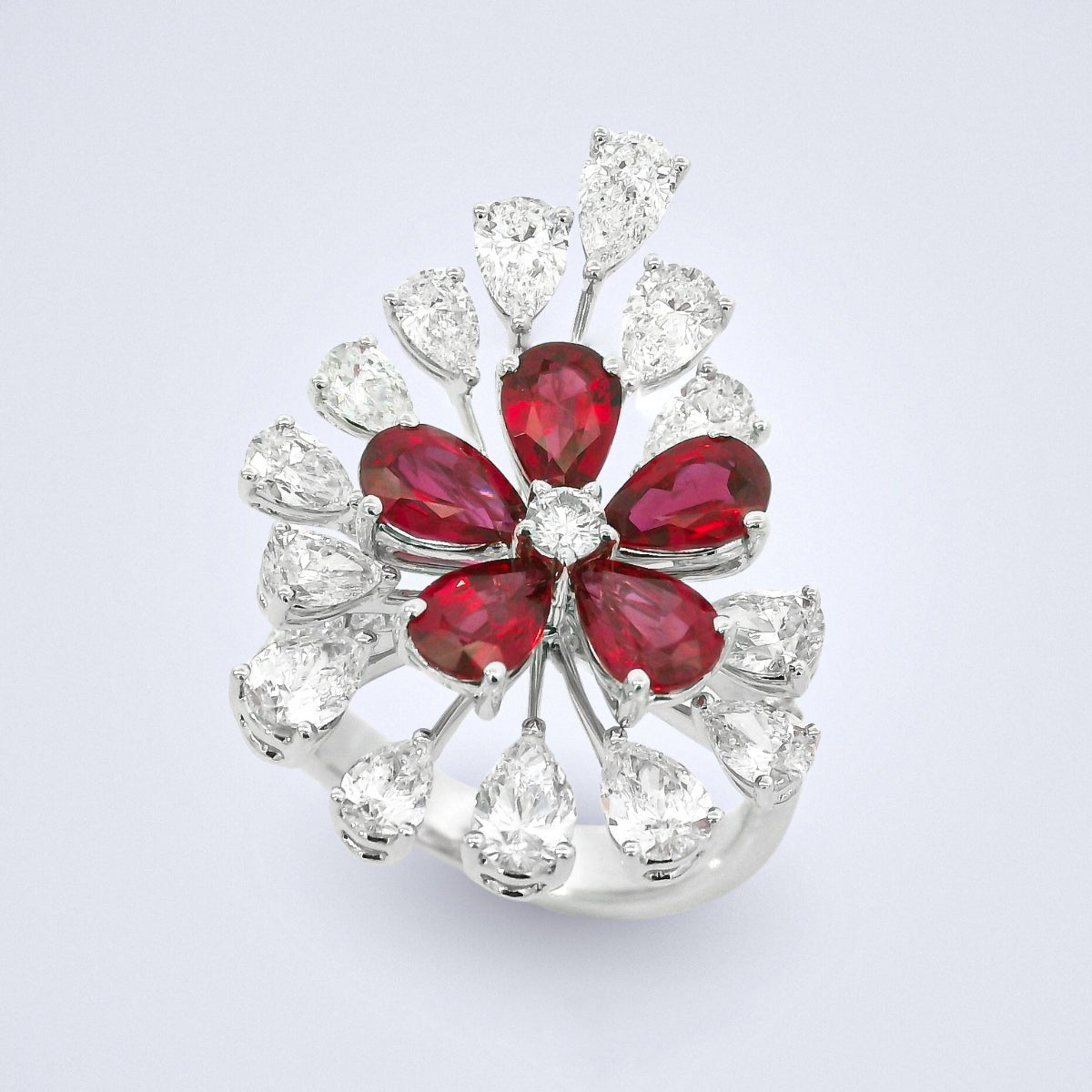 Luxurious Ruby Diamond Ring - Benny's Gems Creations