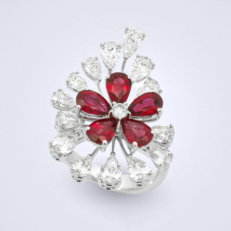 Luxurious Ruby Diamond Ring - Benny's Gems Creations