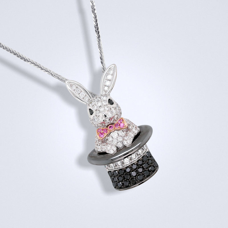 Magic Hat Bunny Diamond Pendant - Benny's Gems Creations
