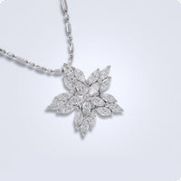 Marquise Diamond Sakura Pendant - Benny's Gems Creations