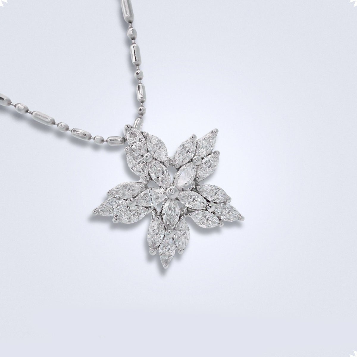 Marquise Diamond Sakura Pendant - Benny's Gems Creations