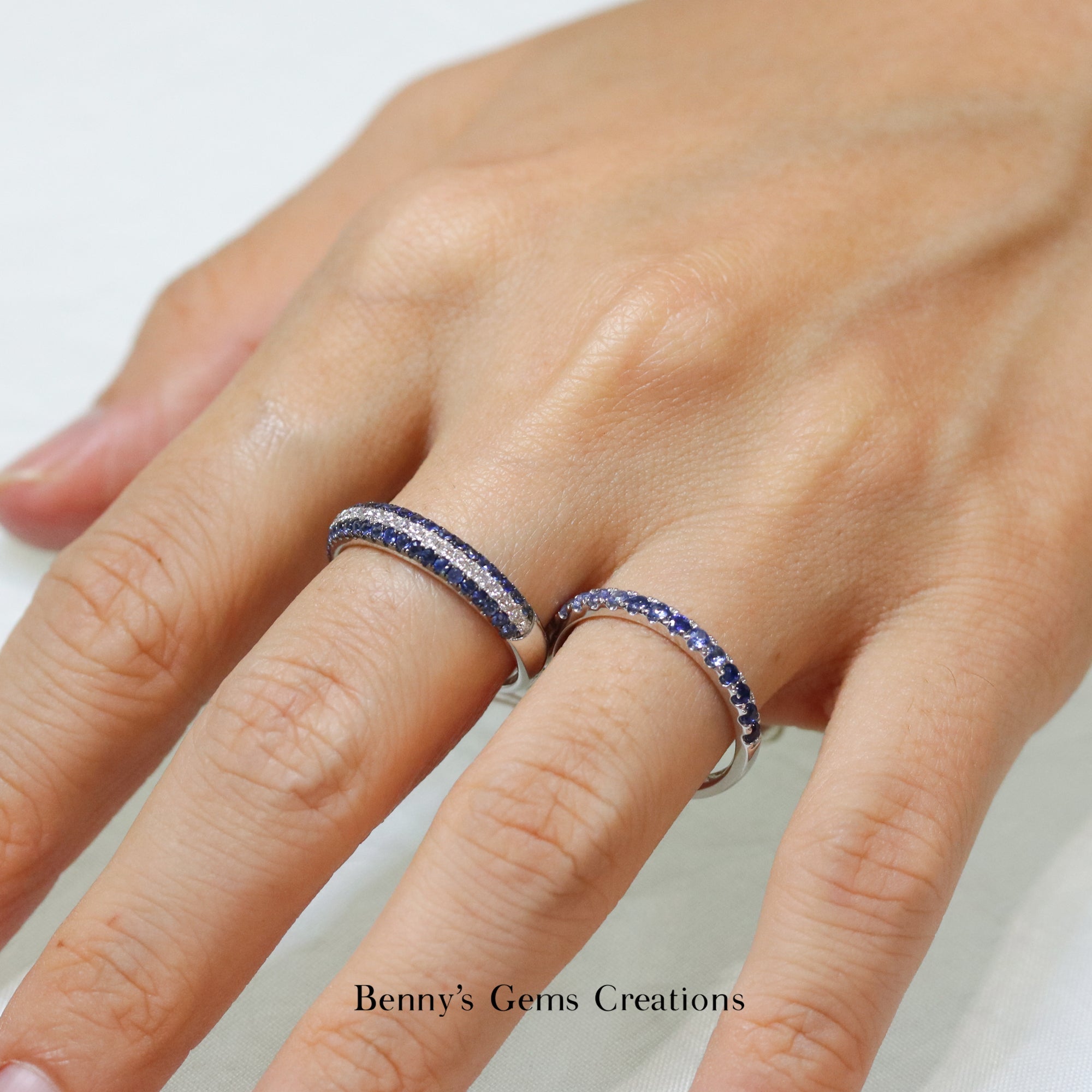 Micropave Corundum Diamond Ring - Benny's Gems Creations