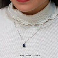 Midnight Moon Sapphire Diamond Pendant - Benny's Gems Creations