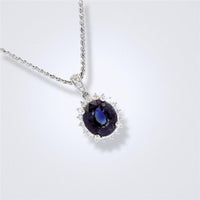 Midnight Moon Sapphire Diamond Pendant - Benny's Gems Creations