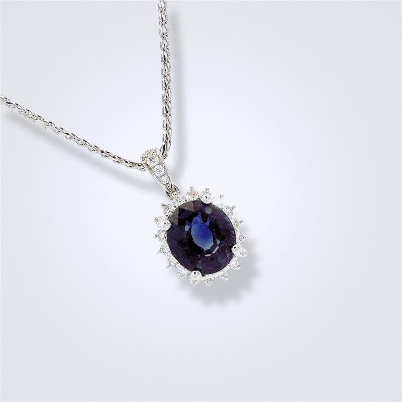 Midnight Moon Sapphire Diamond Pendant - Benny's Gems Creations