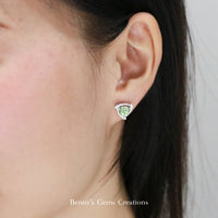 Minty Kiss Garnet Diamond Earrings - Benny's Gems Creations