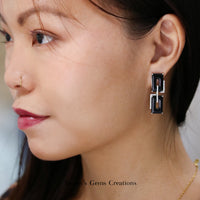 Modern Jadeite Diamond Earrings - Benny's Gems Creations