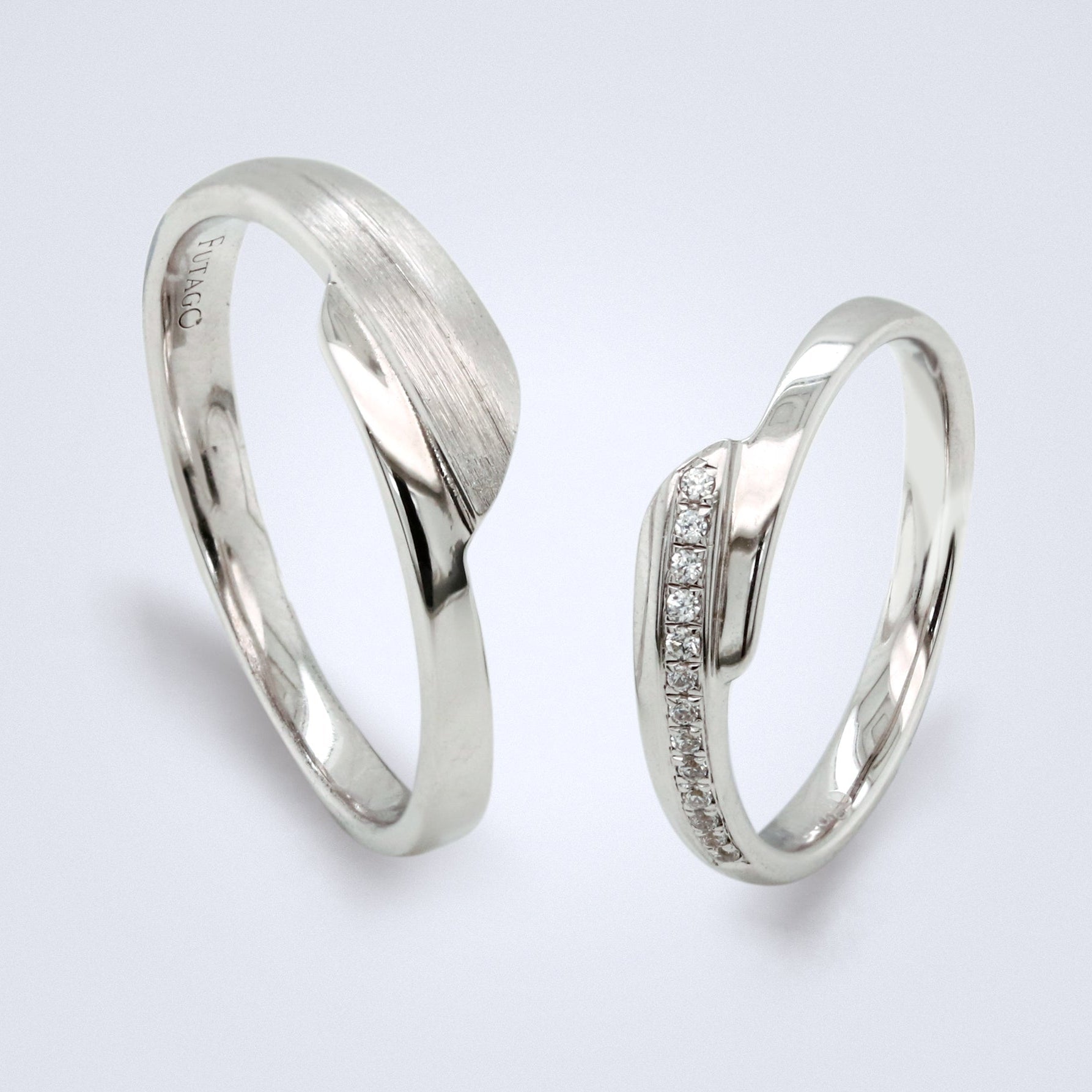 Modern Love Wedding Band - Futago Bridal - Benny's Gems Creations