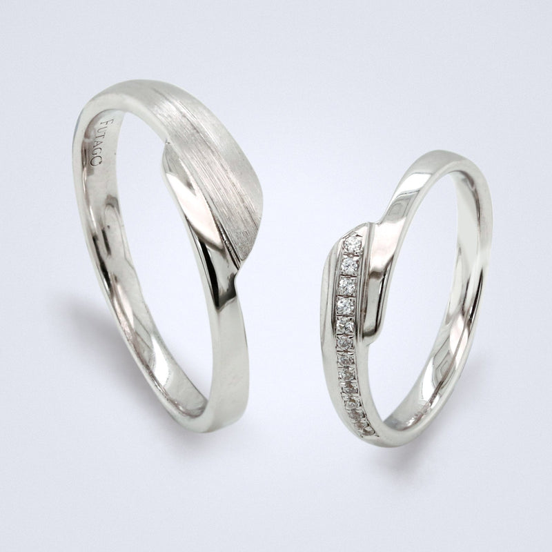 Modern Love Wedding Band - Futago Bridal - Benny's Gems Creations