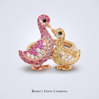 Mother’s Love Duck Sapphire Ring - Benny's Gems Creations